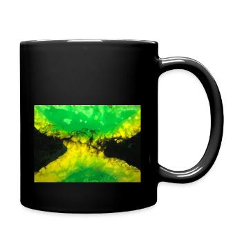 Jamaika Flaggen Pouring - Tasse einfarbig - Schwarz - Rechts
