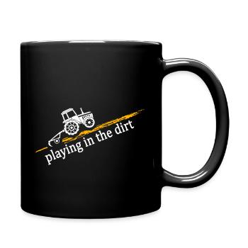 Tracteur « conducteur de tracteur sale » champ fermier - Mug uni - noir - Droite