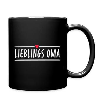 Lieblings Oma - Tasse einfarbig - Schwarz - Rechts