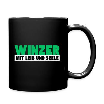 Winzer mit Leib und Seele - Tasse einfarbig - Schwarz - Rechts