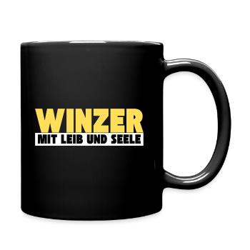 Winzer mit Leib und Seele - Tasse einfarbig - Schwarz - Rechts