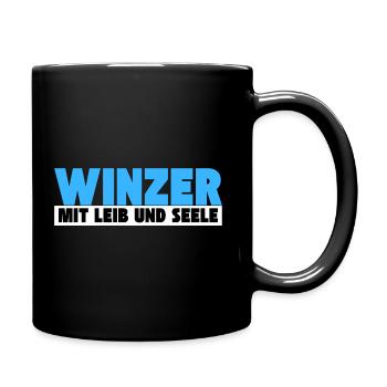 Winzer mit Leib und Seele - Tasse einfarbig - Schwarz - Rechts