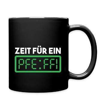 Zeit für ein Pfeffi Pfefferminz Likör Saufen JGA - Tasse einfarbig - Schwarz - Rechts