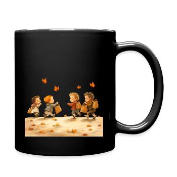 Children spend their time playing games - Full Colour Mug - black - Right