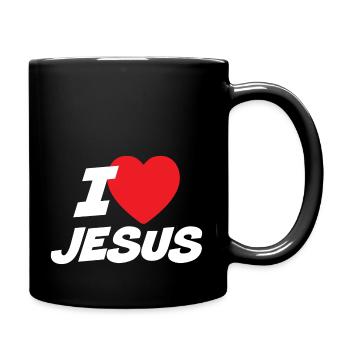 Ich liebe Jesus - Tasse einfarbig - Schwarz - Rechts