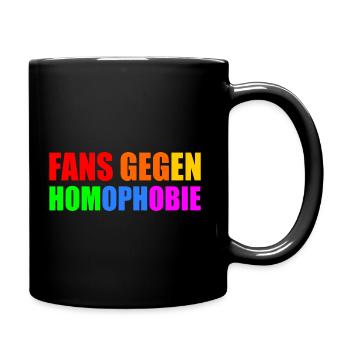 fans gegen homophobie - Tasse einfarbig - Schwarz - Rechts