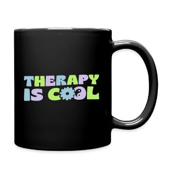 Therapy Is Cool - Tasse einfarbig - Schwarz - Rechts