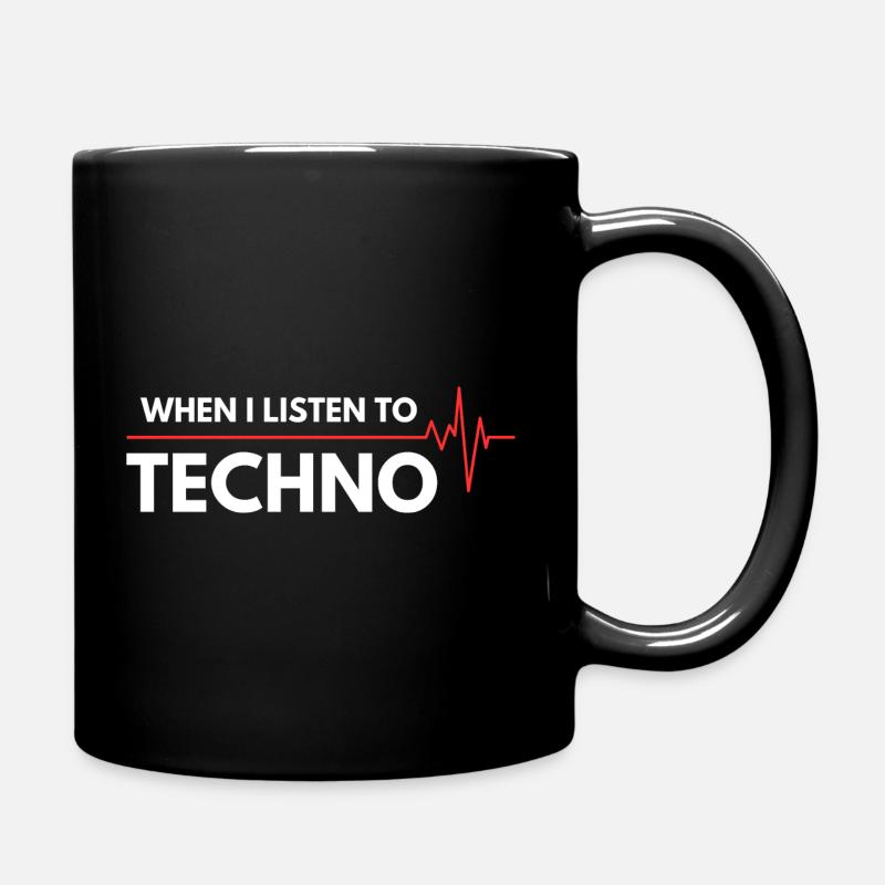 Wenn ich TECHNO höre - Tasse einfarbig - Schwarz