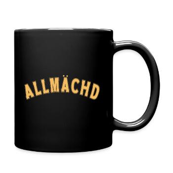 Allmächd - Tasse einfarbig - Schwarz - Rechts