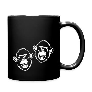 Affen Lustig Cool - Tasse einfarbig - Schwarz - Rechts