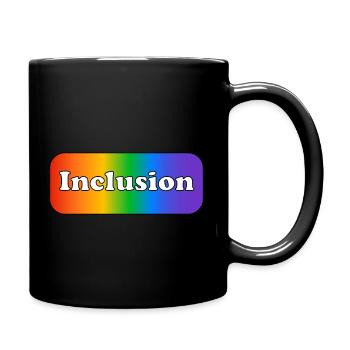 Inklusion Regenbogen - Tasse einfarbig - Schwarz - Rechts