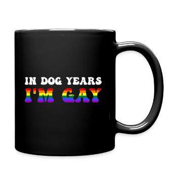 In Dog Years I'm Gay - Full Colour Mug - black - Right