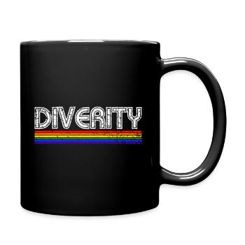 Love is Love, Gay Pride, LGBTQ+ - Full Colour Mug - black - Right