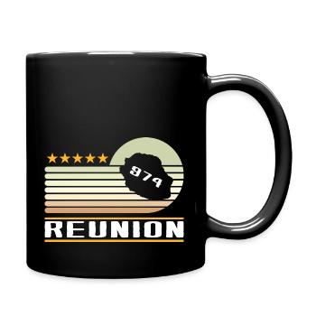 idee cadeau design carte ile de la reunion 974 - Mug uni - noir - Droite