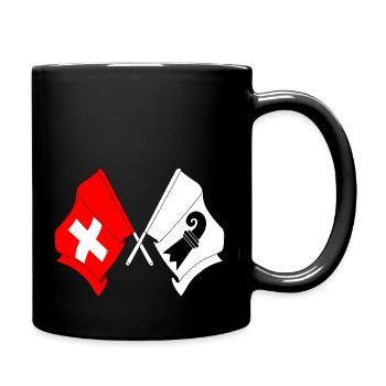 Switzerland flag and Basel Stadt flag - Full Colour Mug - black - Right