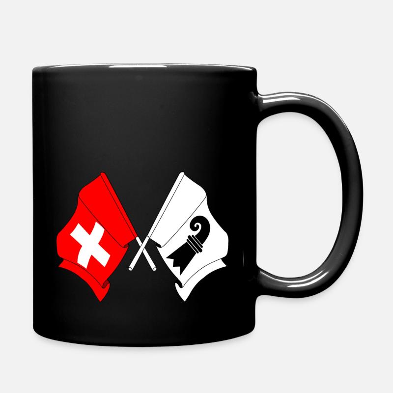 Drapeau de la Suisse et drapeau de Bâle-Ville - Mug uni - noir