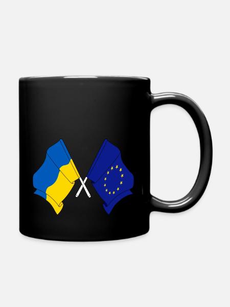Flagge der Ukraine, Europa - Tasse einfarbig - Schwarz