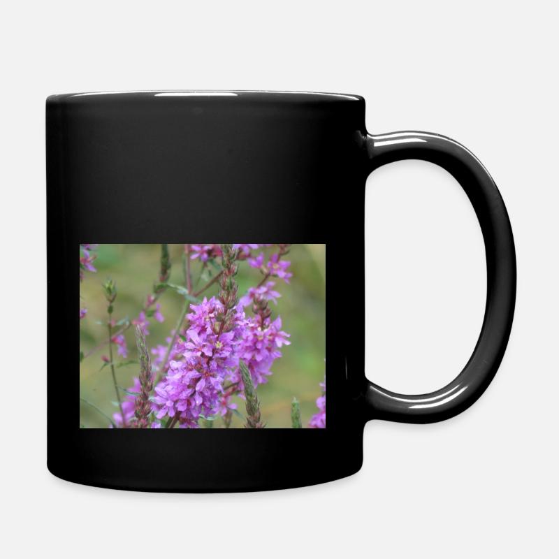 Lila Blütenmeer im Wildwuchs - Tasse einfarbig - Schwarz