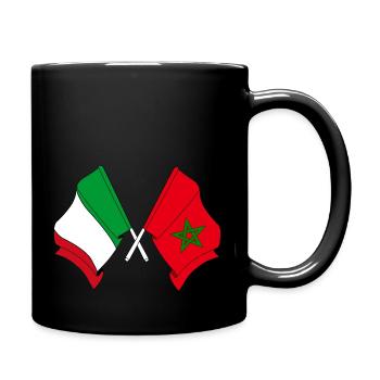 Flag of Italy, Morocco - Full Colour Mug - black - Right