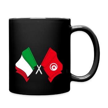 Flag of Italy, Tunisia - Full Colour Mug - black - Right