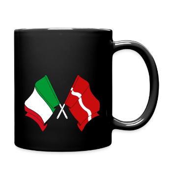 Flag of Italy, Latvia - Full Colour Mug - black - Right