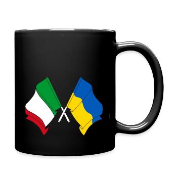 Flag of Italy, Ukraine - Full Colour Mug - black - Right