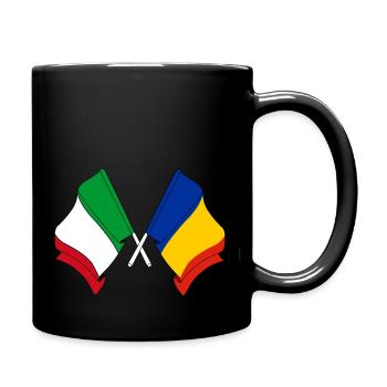Flag of Italy, Romania - Full Colour Mug - black - Right