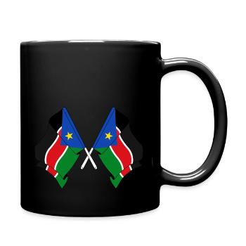 Deux drapeaux traversés au Soudan du Sud - Mug uni - noir - Droite