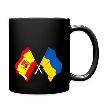 Flag of Spain, Ukraine - Full Colour Mug - black - Right