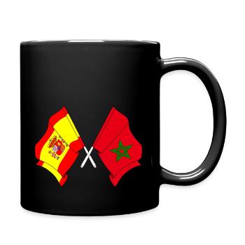 Flagge von Spanien, Marokko - Tasse einfarbig - Schwarz - Rechts
