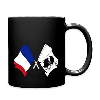 Flagge Frankreichs, Korsika gekreuzt - Tasse einfarbig - Schwarz - Rechts