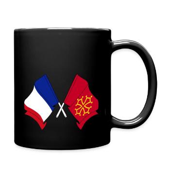 Flag of France, Midi Pyrénées crossed - Full Colour Mug - black - Right