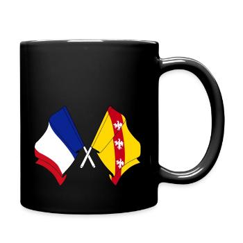 Flagge Frankreichs, Lothringens gekreuzt - Tasse einfarbig - Schwarz - Rechts