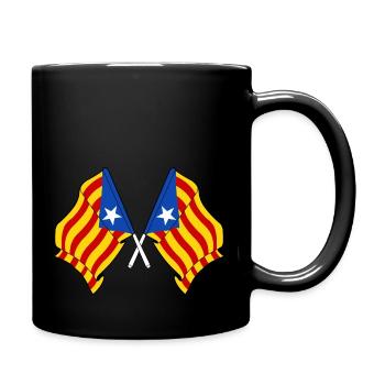Zwei katalanische Flaggen bandera Estelada blava - Tasse einfarbig - Schwarz - Rechts