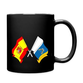 Drapeau de l’Espagne et des îles Canaries - Mug uni - noir - Droite