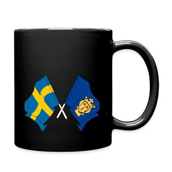 Drapeau de la Suède et de Stockholm croisé - Mug uni - noir - Droite