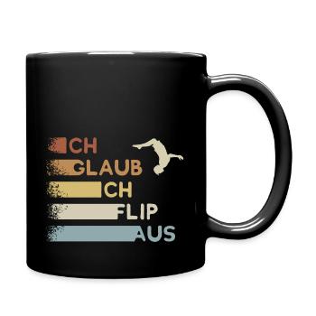 I'm freaking out! Retro Parkour Flipping Freerunning - Full Colour Mug - black - Right
