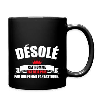 Sorry, dieser Mann ist schon vergeben - Tasse einfarbig - Schwarz - Rechts