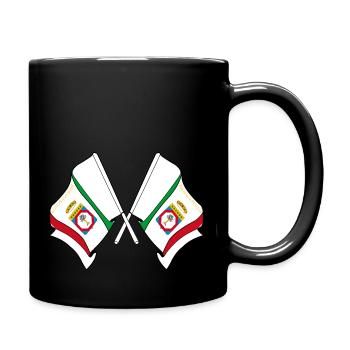 Zwei Flaggen Region Apulien Italien - Tasse einfarbig - Schwarz - Rechts