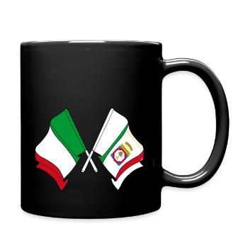 Flagge Italien, Flagge Region Apulien durchquert - Tasse einfarbig - Schwarz - Rechts