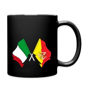Flag of Italy, region of Sicily crossed - Full Colour Mug - black - Right