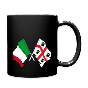 Flag of Italy, Sardinia region crossed - Full Colour Mug - black - Right