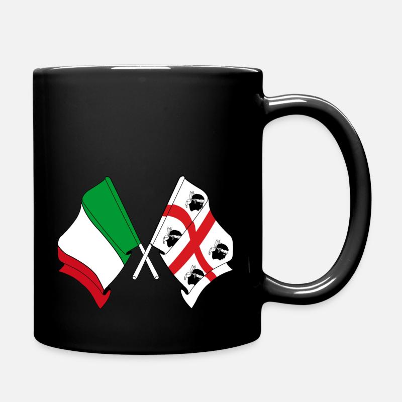 Drapeau de l’Italie, de la région de Sardaigne traversé - Mug uni - noir