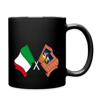 Drapeau Italie région Vénétie croisée - Mug uni - noir - Droite