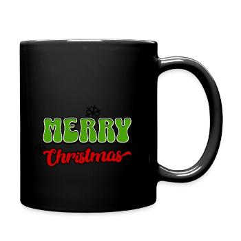Merry Christmas - Tasse einfarbig - Schwarz - Rechts