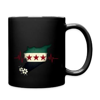 flagge syrien - syrien map - Herzstück - Tasse einfarbig - Schwarz - Rechts