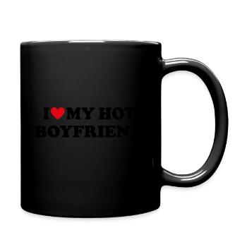 I Love My Hot Boyfriend Ich Liebe Meinen Freund - Tasse einfarbig - Schwarz - Rechts