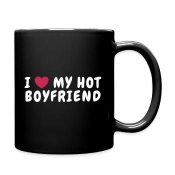 I Love My Hot Boyfriend - Valentine's Day Idea - Full Colour Mug - black - Right