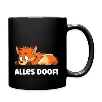 Alles doof - Fuchs - Tasse einfarbig - Schwarz - Rechts