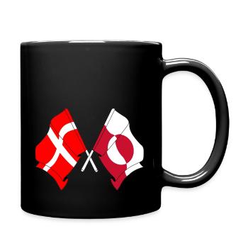 Drapeau Danemark drapeau Groenland - Mug uni - noir - Droite